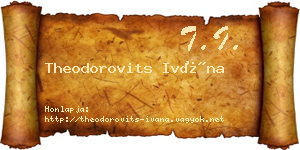 Theodorovits Ivána névjegykártya
